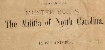 muster rolls north carolina militia 1812