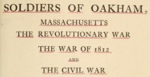 oakham ma muster roll 1812