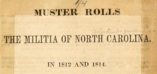 published 1851 muster rolls north carolina militia 1812