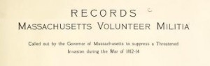 records ma militia war of 1812